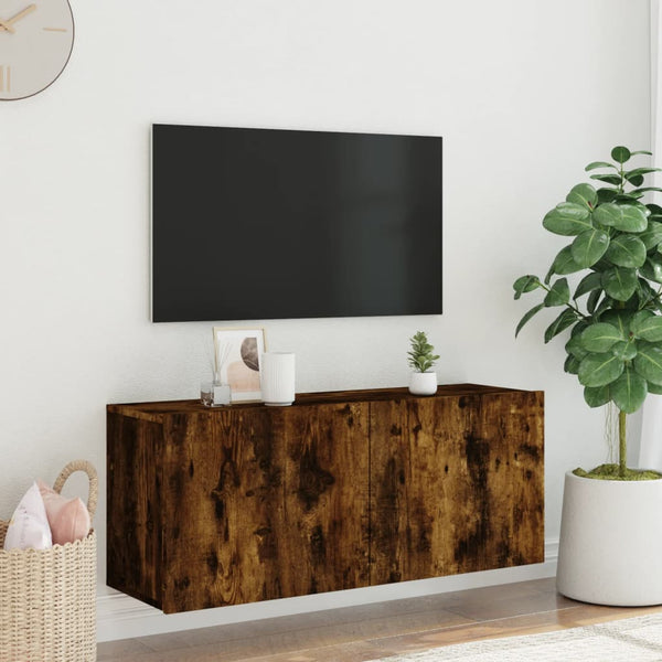 TV-Schrank Räuchereiche Kincsnicom 100x30x41cm (wandmontierbar)
