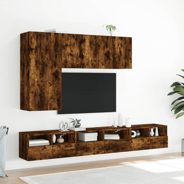 TV-Schrank Räuchereiche Kincsnicom 100x30x41cm (wandmontierbar)