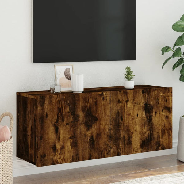 TV-Schrank Räuchereiche Kincsnicom 100x30x41cm (wandmontierbar)