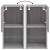 Grauer TV-Schrank Misu 30,5x30x60cm (mit LED-Beleuchtung Sonoma)