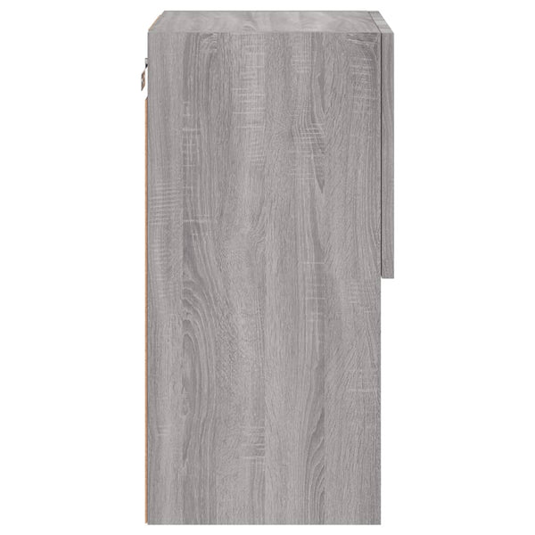 Grauer TV-Schrank Misu 30,5x30x60cm (mit LED-Beleuchtung Sonoma)