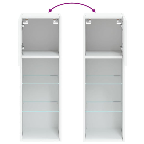 Weißer TV-Schrank mit LED-Beleuchtung Misu 30,5x30x90cm