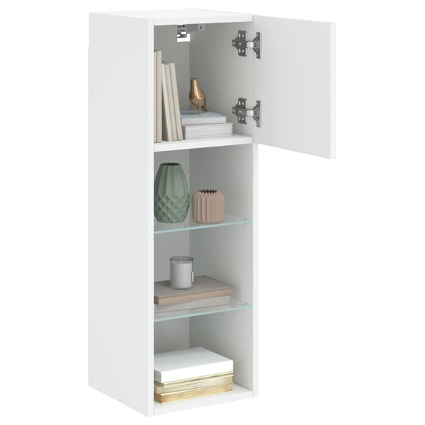 Weißer TV-Schrank mit LED-Beleuchtung Misu 30,5x30x90cm