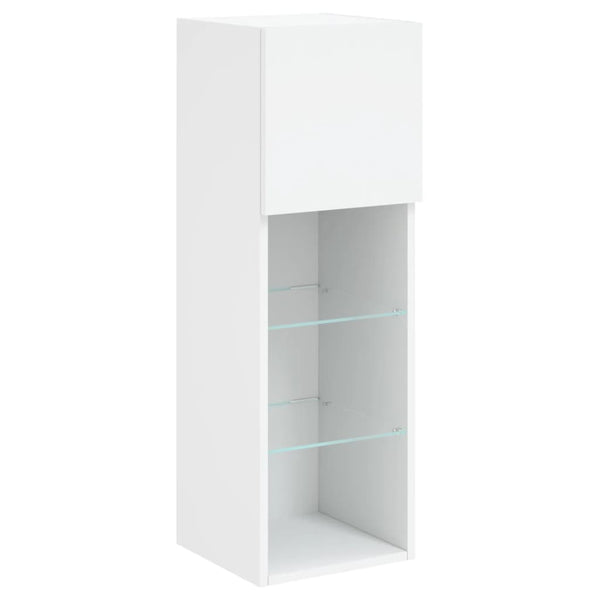 Weißer TV-Schrank mit LED-Beleuchtung Misu 30,5x30x90cm