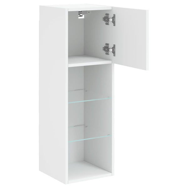 Weißer TV-Schrank mit LED-Beleuchtung Misu 30,5x30x90cm
