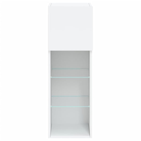 Weißer TV-Schrank mit LED-Beleuchtung Misu 30,5x30x90cm