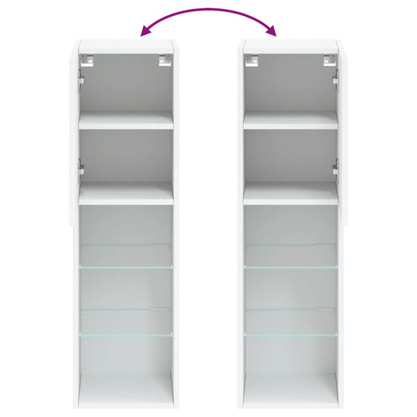 Weißer TV-Schrank mit LED-Beleuchtung Misu 30,5x30x102cm