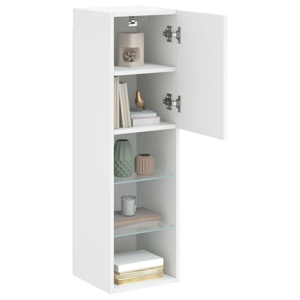 Weißer TV-Schrank mit LED-Beleuchtung Misu 30,5x30x102cm