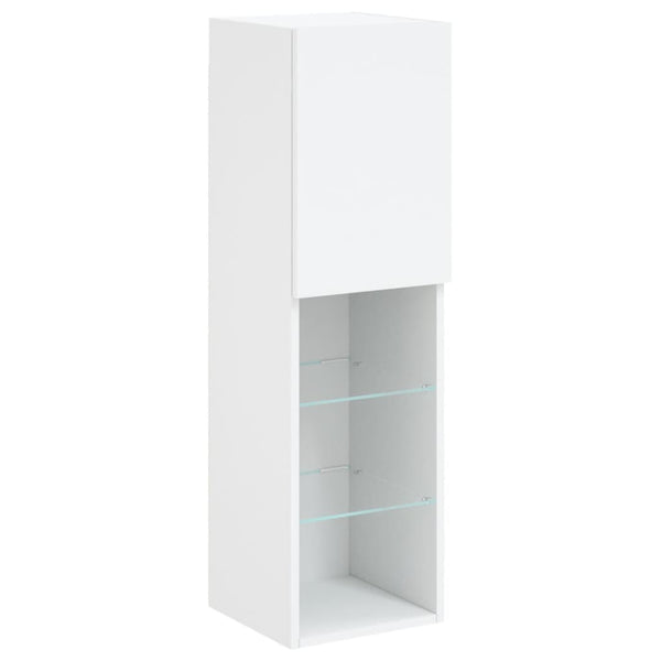 Weißer TV-Schrank mit LED-Beleuchtung Misu 30,5x30x102cm
