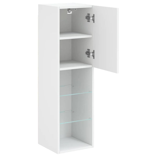 Weißer TV-Schrank mit LED-Beleuchtung Misu 30,5x30x102cm