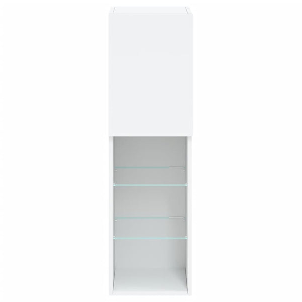 Weißer TV-Schrank mit LED-Beleuchtung Misu 30,5x30x102cm