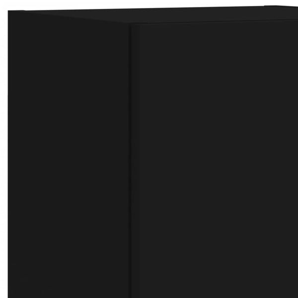 Schwarzes TV-Möbel Misu mit LED-Beleuchtung 30,5x30x102cm