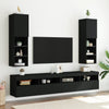 Schwarzes TV-Möbel Misu mit LED-Beleuchtung 30,5x30x102cm