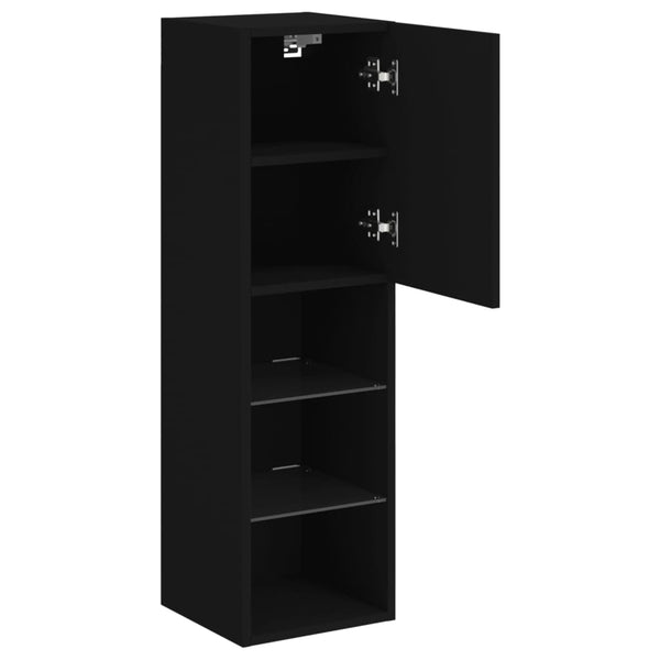 Schwarzes TV-Möbel Misu mit LED-Beleuchtung 30,5x30x102cm