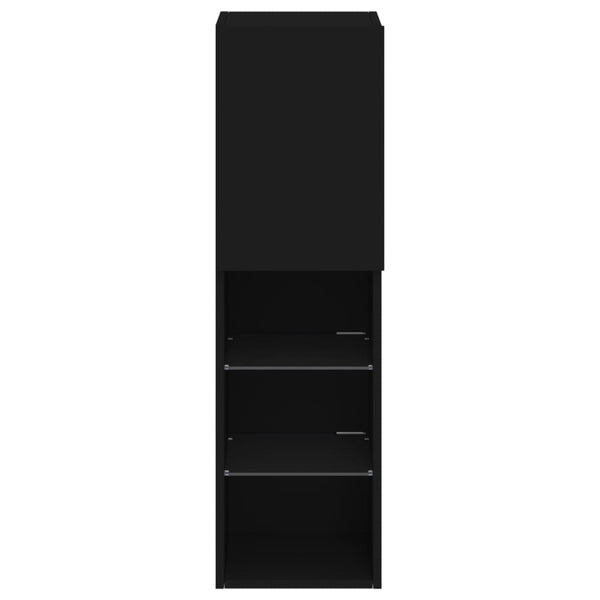 Schwarzes TV-Möbel Misu mit LED-Beleuchtung 30,5x30x102cm