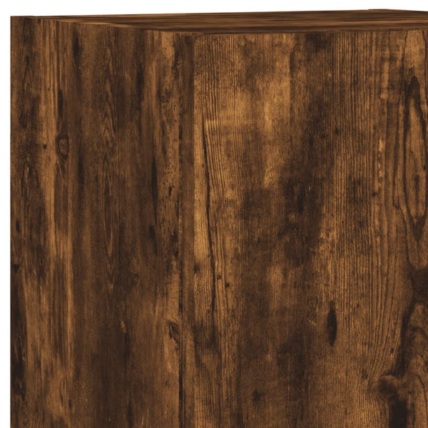 Räuchereiche TV-Schrank mit LED-Beleuchtung Misu 30,5x30x102cm