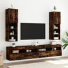 Räuchereiche TV-Schrank mit LED-Beleuchtung Misu 30,5x30x102cm