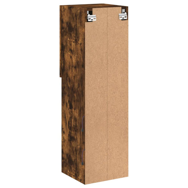 Räuchereiche TV-Schrank mit LED-Beleuchtung Misu 30,5x30x102cm