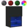 Musta tv-taso led-valoilla Misu 40,5x30x60cm