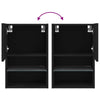 Musta tv-taso led-valoilla Misu 40,5x30x60cm