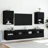 Musta tv-taso led-valoilla Misu 40,5x30x60cm