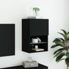 Musta tv-taso led-valoilla Misu 40,5x30x60cm