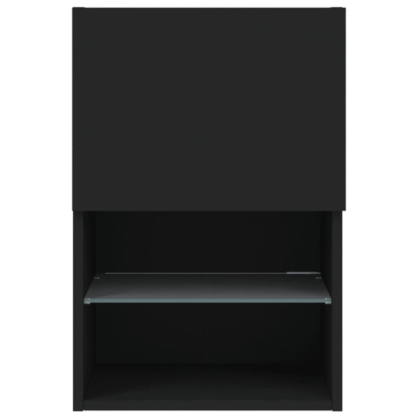 Musta tv-taso led-valoilla Misu 40,5x30x60cm