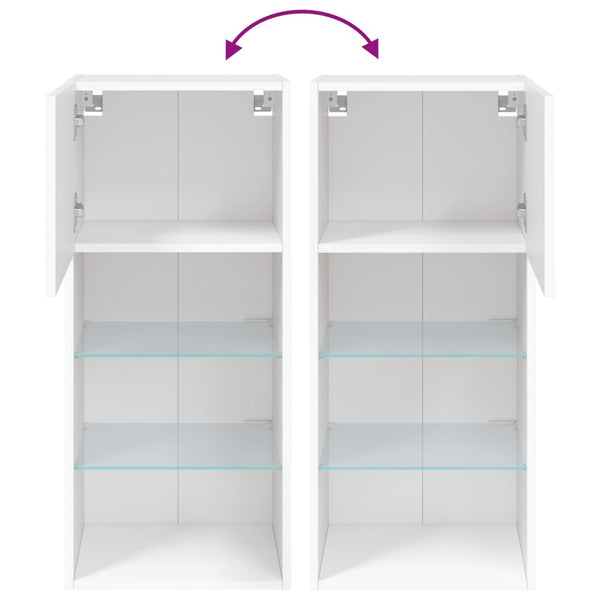 Weißer TV-Schrank mit LED-Beleuchtung Misu 40,5x30x90cm
