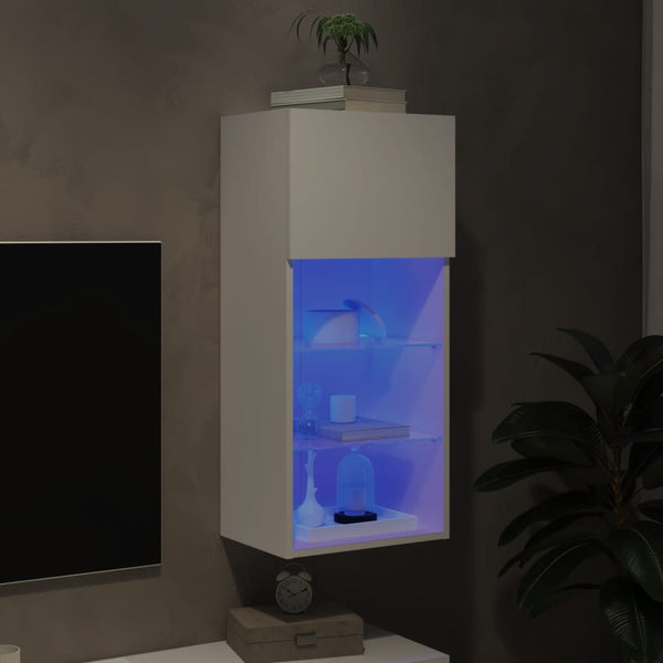 Weißer TV-Schrank mit LED-Beleuchtung Misu 40,5x30x90cm