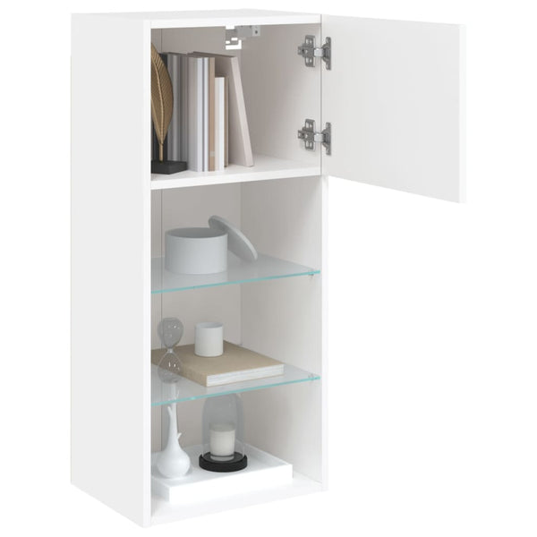 Weißer TV-Schrank mit LED-Beleuchtung Misu 40,5x30x90cm
