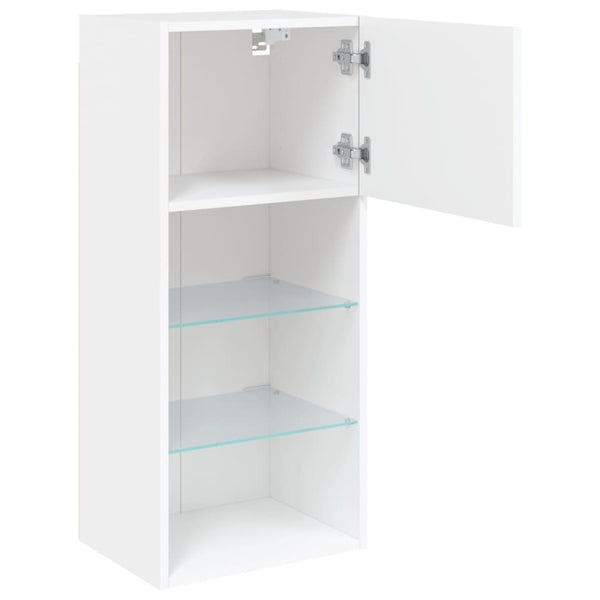 Weißer TV-Schrank mit LED-Beleuchtung Misu 40,5x30x90cm