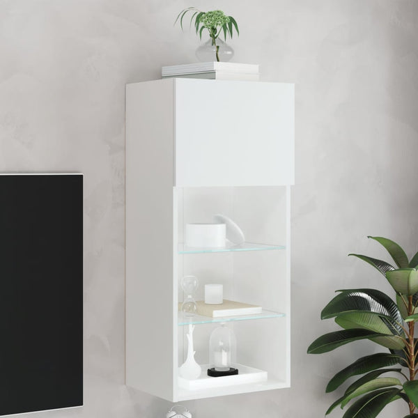 Weißer TV-Schrank mit LED-Beleuchtung Misu 40,5x30x90cm