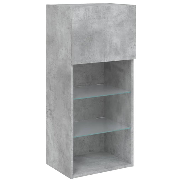 Betongrauer TV-Schrank mit LED-Beleuchtung Misu 40,5x30x90cm