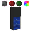 Schwarzer TV-Schrank mit LED-Beleuchtung Misu 40,5x30x102cm