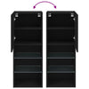 Schwarzer TV-Schrank mit LED-Beleuchtung Misu 40,5x30x102cm