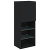 Schwarzer TV-Schrank mit LED-Beleuchtung Misu 40,5x30x102cm