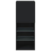 Schwarzer TV-Schrank mit LED-Beleuchtung Misu 40,5x30x102cm