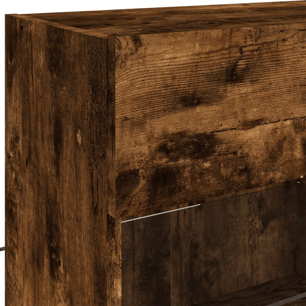 Räuchereiche TV-Wandschrank Francisqui 98,5x30x60,5cm (mit LED-Beleuchtung)