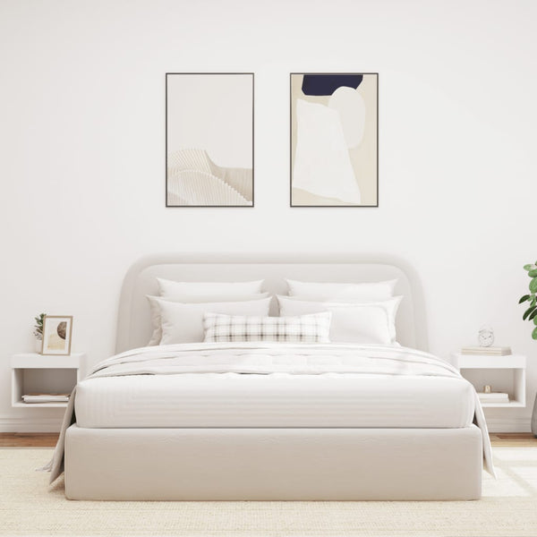 Weiße Nachttische mit LED-Beleuchtung zur Wandmontage Vladislava (2er-Set)