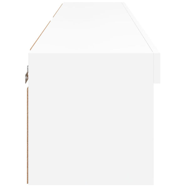 Weißer TV-Unterschrank mit LED-Beleuchtung Vladislava 60x30x30cm (2 Stück)
