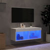 Weißes TV-Lowboard mit LED-Beleuchtung Vladislava 80x30x30cm