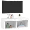 Weißes TV-Lowboard mit LED-Beleuchtung Vladislava 80x30x30cm