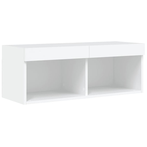 Weißes TV-Lowboard mit LED-Beleuchtung Vladislava 80x30x30cm
