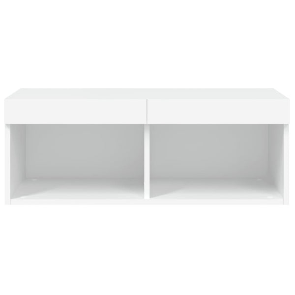 Weißes TV-Lowboard mit LED-Beleuchtung Vladislava 80x30x30cm
