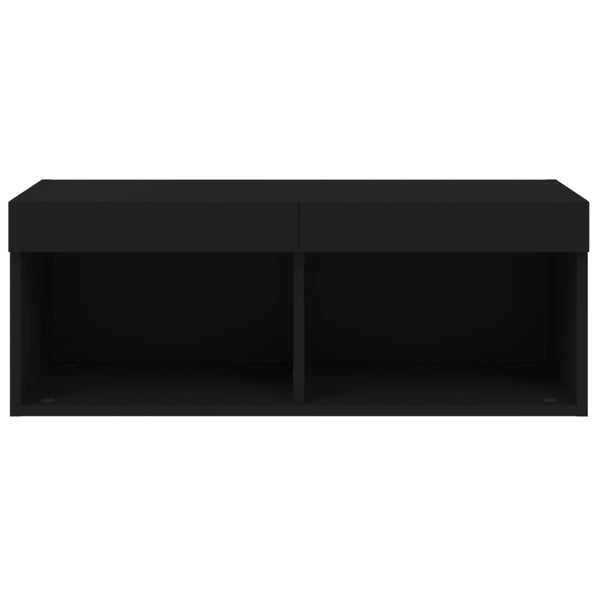 Musta tv-taso led-valoilla Vladislava 80x30x30cm
