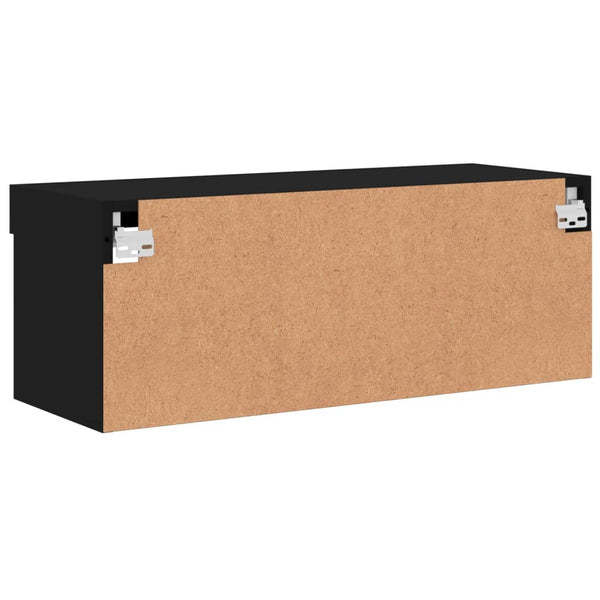 Musta tv-taso led-valoilla Vladislava 80x30x30cm