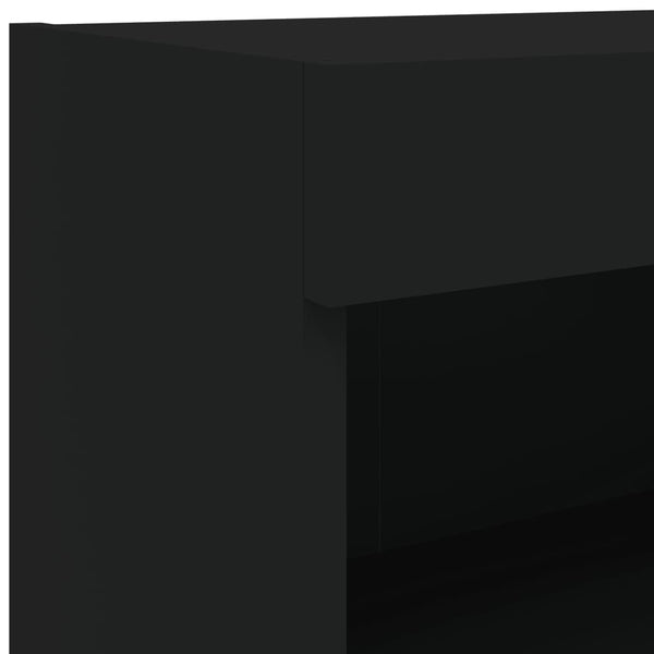 Musta tv-taso led-valoilla Vladislava 80x30x30cm