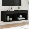 Musta tv-taso led-valoilla Vladislava 80x30x30cm