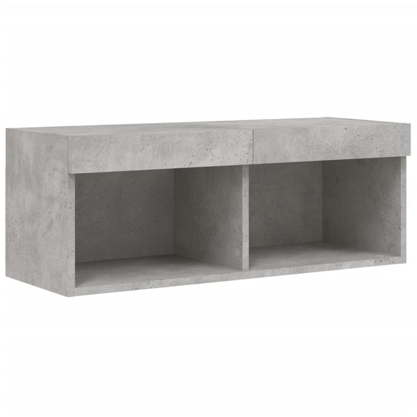 Betongraues TV-Board mit LED-Beleuchtung Vladislava 80x30x30cm