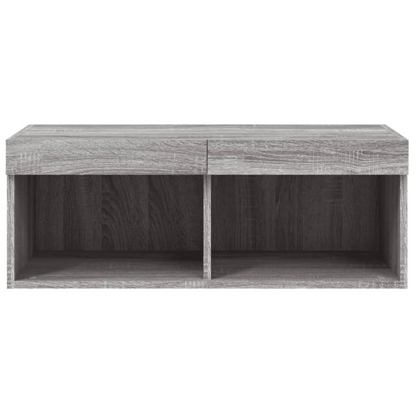 TV-Unterschrank Vladislava mit LED-Beleuchtung 80x30x30cm (Sonoma)